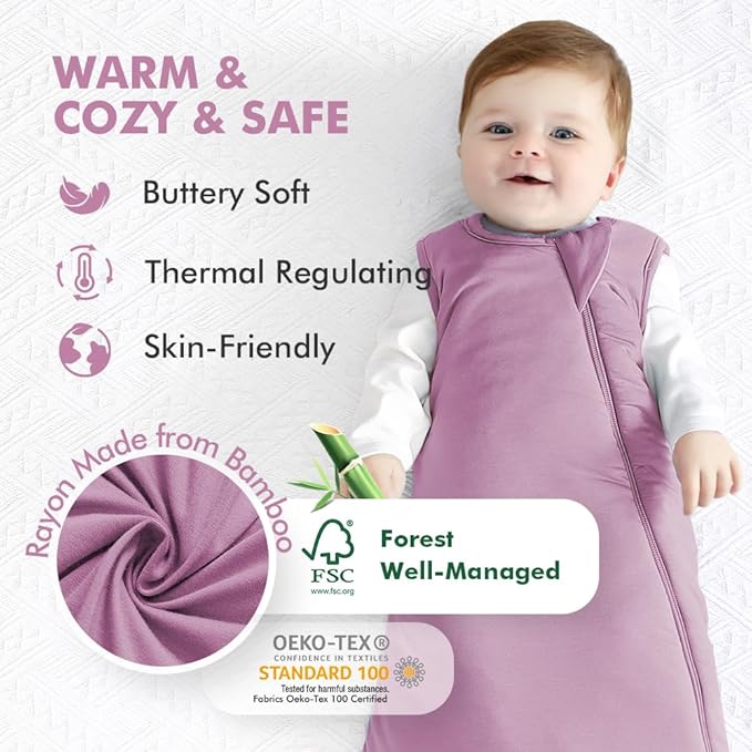 HAPIU Unisex Rayon Made from Bamboo Baby Sleep Sack TOG 1.0, 2-Way Zipper YKK, Wearable Blanket Baby-BubblyBeeBaby