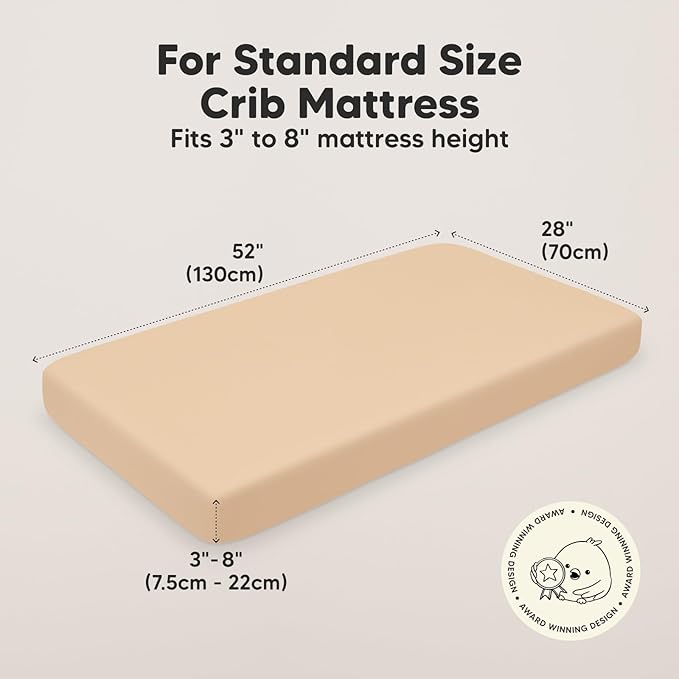 KeaBabies 2-Pack Organic Crib Sheets for Boys, Girls - 52x28 Fitted Crib Mattress Sheet Neutral, Breathable Jersey Cotton Cover for Baby Bed, Toddler Mattress, Soft & Cute Prints (Toasty)-BubblyBeeBaby