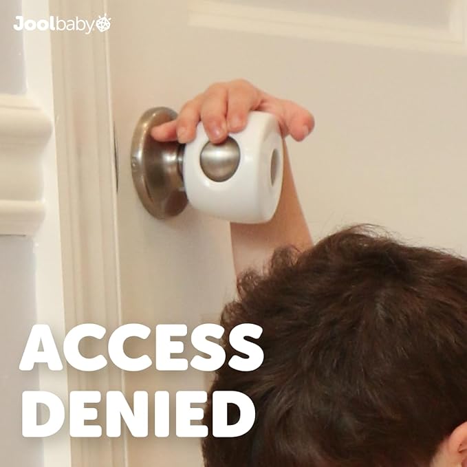 Jool Baby Door Knob Child Safety Covers (4 Pack) Prevent Kids from Opening Doors – Easy to Install-BubblyBeeBaby