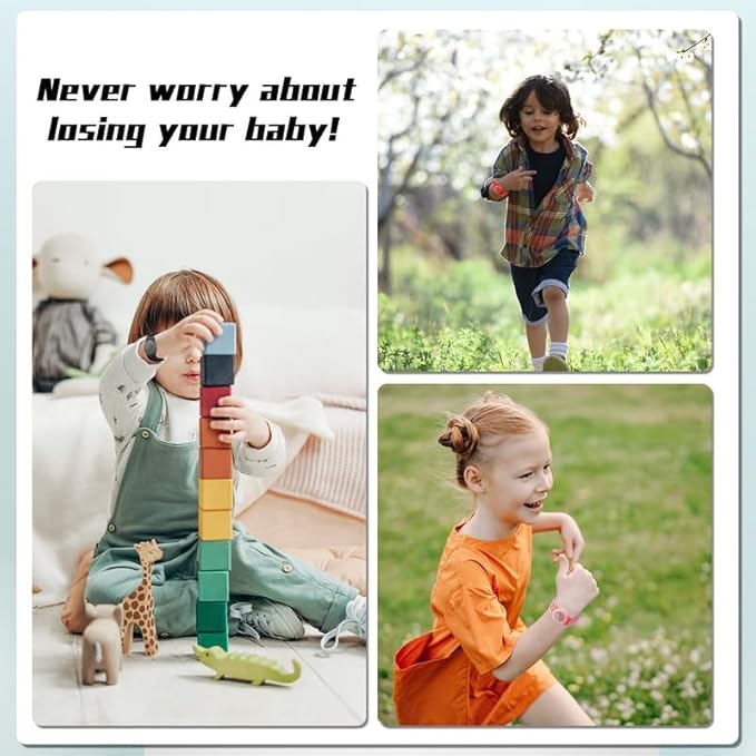 2 Pack Kids Bracelet Compatible with AirTag, GPS Kid Tracker Holder Braided Wristband for Apple Air Tag, 2022 Upgraded Nylon Adjustable Anti Lost Airtag Watch Band for Kids Children Elders-BubblyBeeBaby