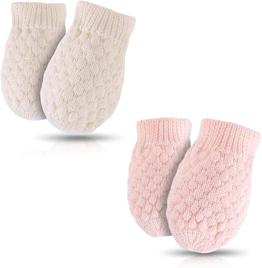 Baby Knit Mittens Toddler Boys Girls Gloves Winter Infant Newborn No Scratch Mitten 0-3 Years-BubblyBeeBaby