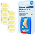 Dr. Frederick's Original Better Blister Bandages - 10 ct - Water-Resistant - 40% More Cushioning - Hydrocolloid Pads for Foot & Heel Protection & Recovery - Blister Relief Pads - Heel Pack