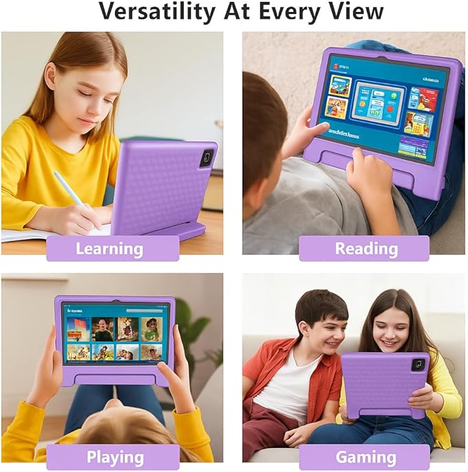 10.1" Kids Tablet Android 14 | 64GB Octa-Core 8GB RAM | Shockproof Case & Parental Control | 12H Fast Charge | HD Display w/Google Kids Space & Educational Apps | WiFi 6/Bluetooth/GPS | Ages 3-12-BubblyBeeBaby