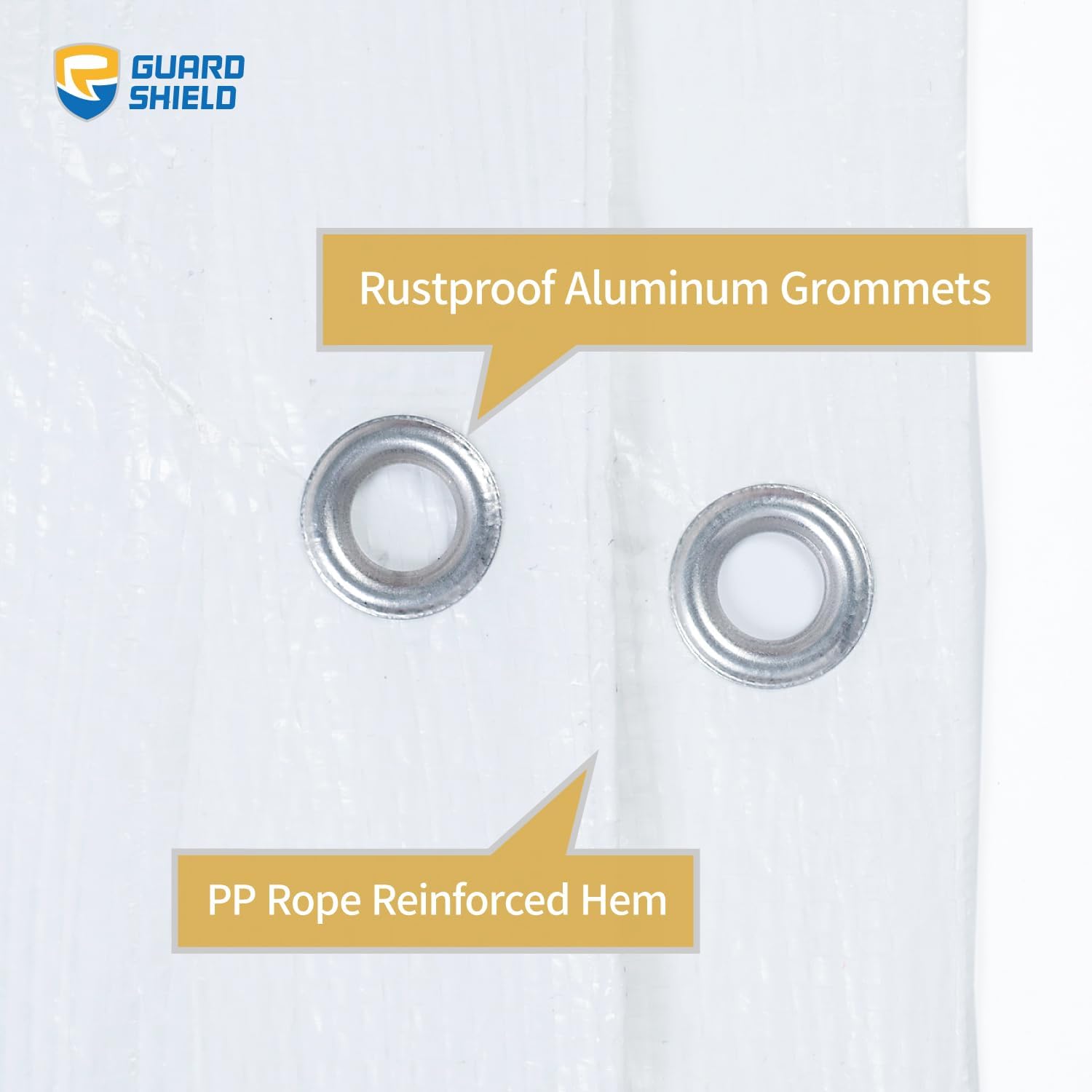 GUARD SHIELD Tarp White 12x12 Feet Multi Purpose Waterproof Poly Tarp Cover 5mil