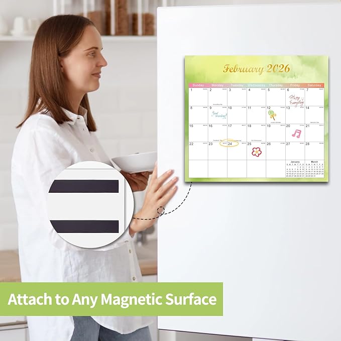 2025-2027 Magnetic Fridge Calendar 21 Monthly Magnetic Calendar for Refrigerator Planner Runs from October 2025 Until June 2027 Easy Organizing Markers Tearable (Colorful)-BubblyBeeBaby