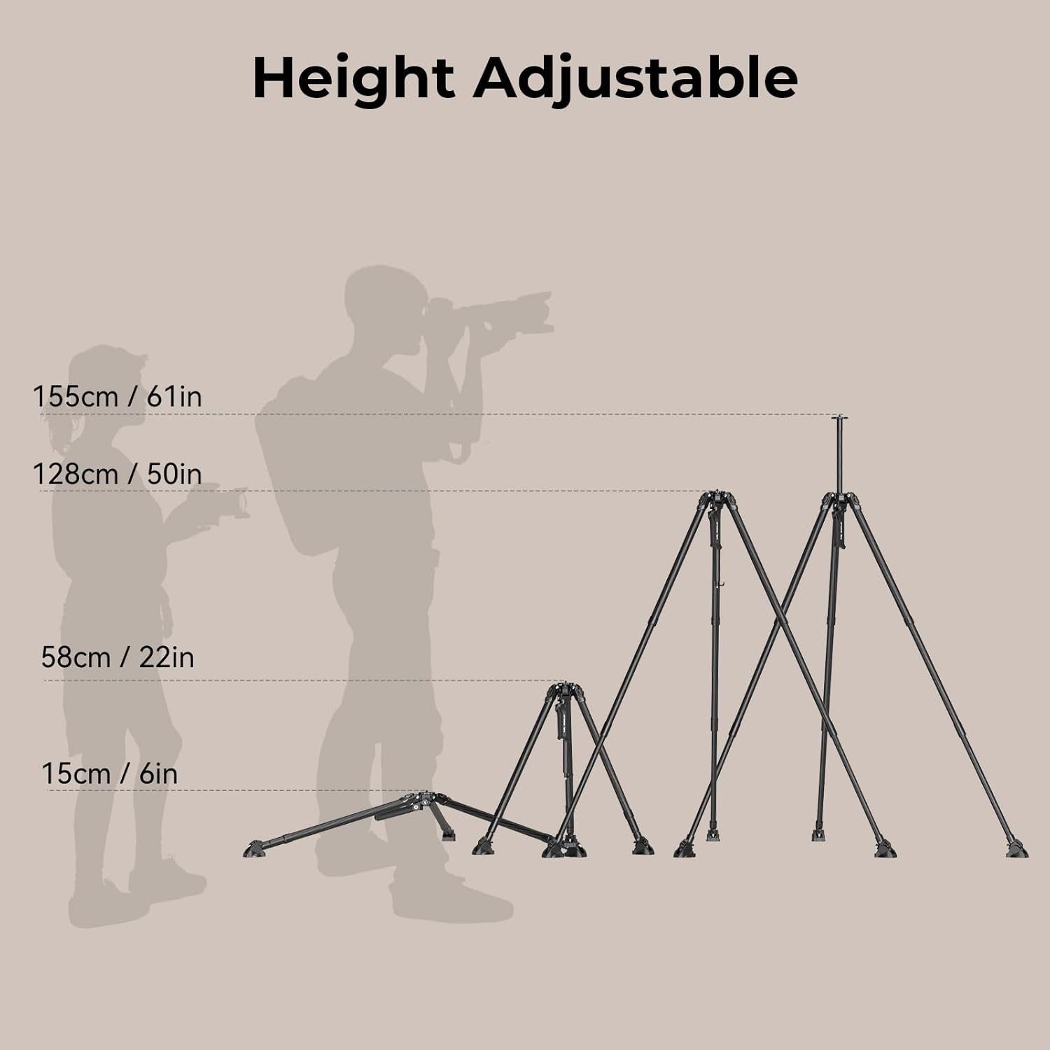 SmallRig x Potato Jet Tribex Hydraulic Carbon Fiber Tripod Fast Extend Camera Travel Tripod, Low Angle Photograph to 5.9in/15cm, Max Height 61in/155cm, Weight 5.7lbs, Load up 55lbs - 4858