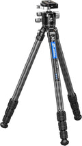 Leofoto Professional Camera Tripod, 50" Compact Carbon Fiber Tripod for DSLR Video Camcorder, 4 Leg Sections, 360° Ball Head, Max Load 8KG/18Lb (LS-254CX+LH-36LR)