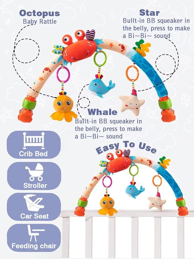 Pau1Hami1ton Baby Stroller Arch Toys, Car Seat Toys,Baby Gifts.S-19(Fish)-BubblyBeeBaby