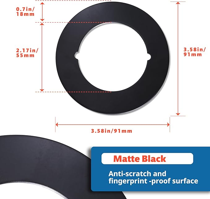 2 Pcs Upgraded Door Knob Plates with Double-Sided Tape –Thick Stainless Steel Scar Plates for Deadbolts & Knobs, Durable Lock Hole Covers for Fixing Loose Knobs and Damaged Areas(Matte Black)-BubblyBeeBaby