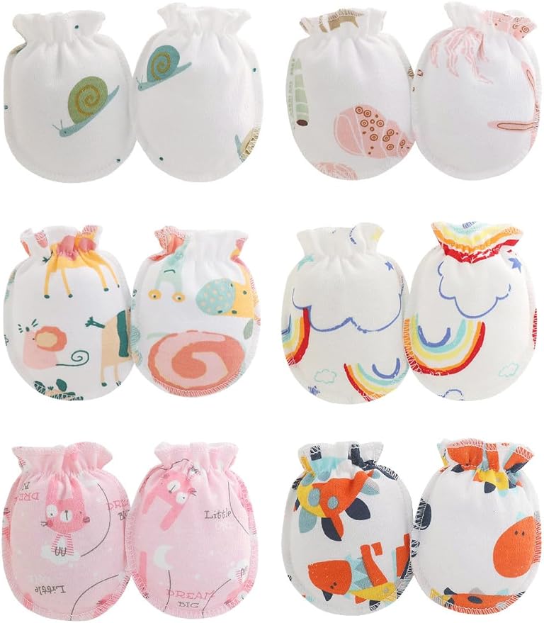 Cute Baby Mittens Newborn, No Scratch Baby Boy Mittens, Baby Girl Hat Gloves for Toddlers, Infant, Newborn-BubblyBeeBaby