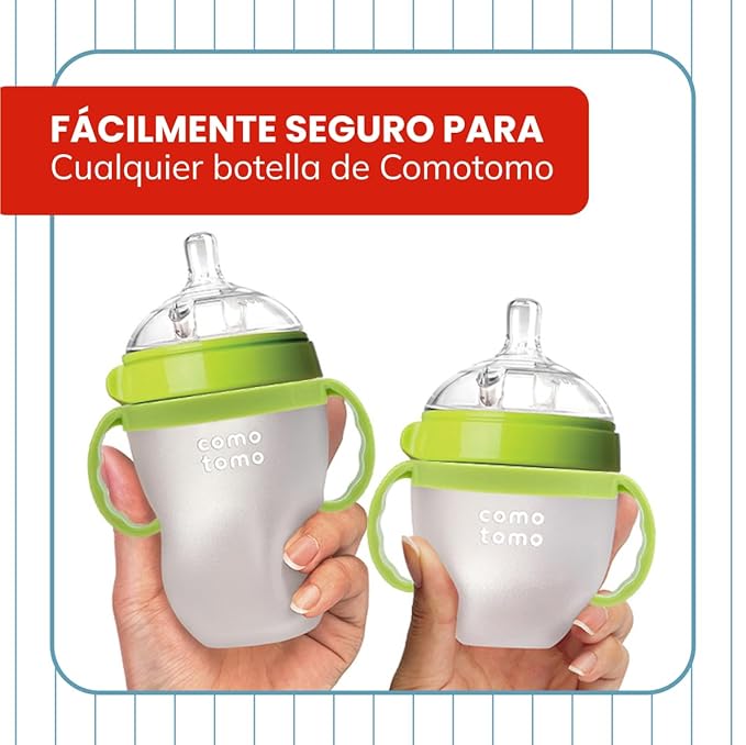 Botabee Baby Bottle Handle Grip for Comotomo 5 Ounce and 8 Ounce Silicone Bottles - Pack of 3 (Green)-BubblyBeeBaby