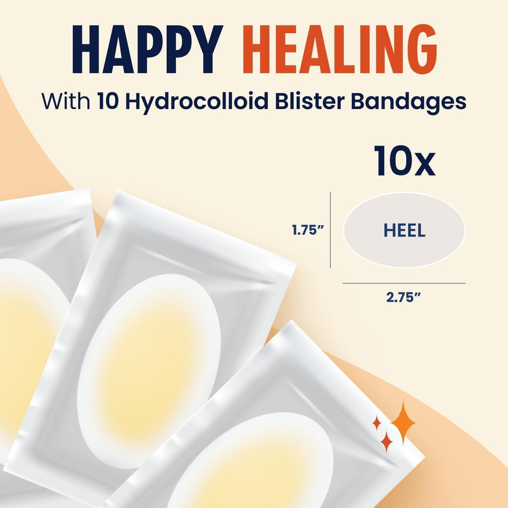 Dr. Frederick's Original Better Blister Bandages - 24 ct - Healing Blister Pads - Grab-N-Go - Water Resistant - 40% More Cushioning - Hydrocolloid - Feet, Toe, & Heel Blister Prevention - Heel Pack