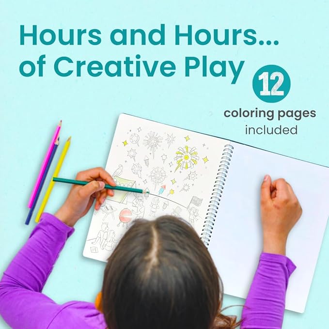 12 Months Sticker + Coloring Book (500+ Calendar Stickers for Kids & 12 Coloring Pages) Side by Side Activity Book, Fun Sticker Books, Boys & Girls Ages 2-4, 4-8, 8-10-BubblyBeeBaby