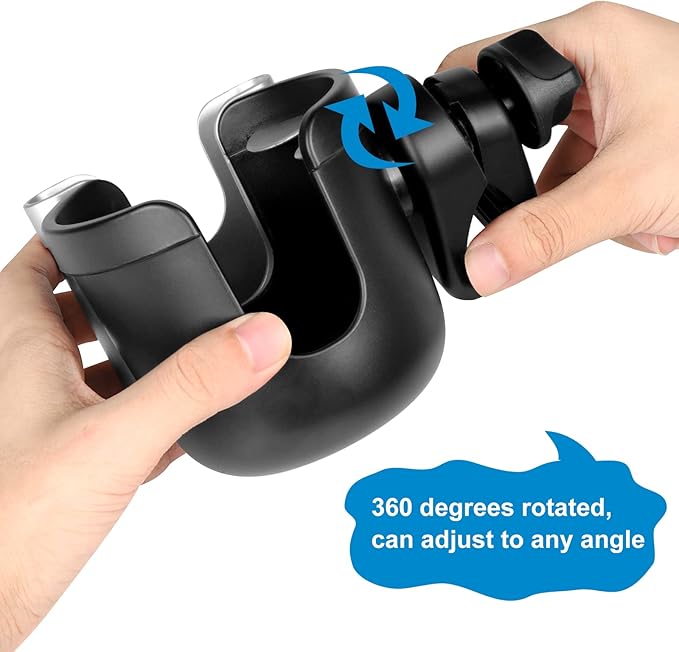 Accmor Stroller Cup Holder with Phone Holder, Bike Cup Holder, Universal Cup Holder for Uppababy Nuna Doona Strollers, 2-in-1 Cup Phone Holder for Stroller, Bike, Wheelchair, Walker, Scooter-BubblyBeeBaby
