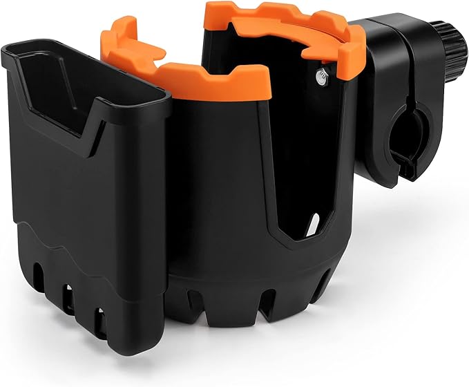 Accmor Stroller Cup Holder with Phone Holder, Universal Cup Holder, Bike Cup Holder, 360° Rotatable Large Caliber Drinks Holder for Stroller, Bike, Wheelchair, Walker-BubblyBeeBaby