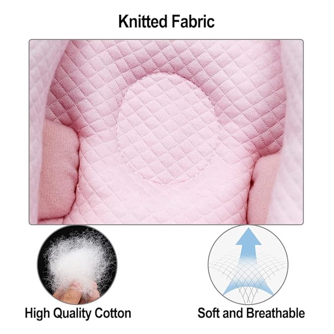 2 in 1 Baby Support Pillow, Banana Shape Baby Neck Head Travel Pillow Stroller Insert Cushion for Kids, Toddler, Pink-BubblyBeeBaby