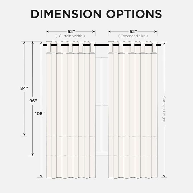 Joydeco Blackout Curtains for Bedroom, Black Out Curtains 96 Inch Long, Black Curtains with Rod Pocket Back Tab, Room Darken Light Blocking Noise Reducing Wrinkle-Free Drapes for Living Room, 2 Panels-BubblyBeeBaby