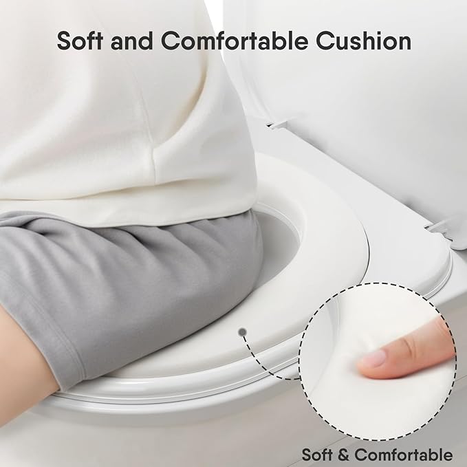 2-in-1 Toddler Potty Training Toilet - Larger Potty Chair & Detachable Training Seat for Boys & Girls Ages 1-3 with Flushing Sound, Wipes Storage, Toilet Paper Holder-BubblyBeeBaby