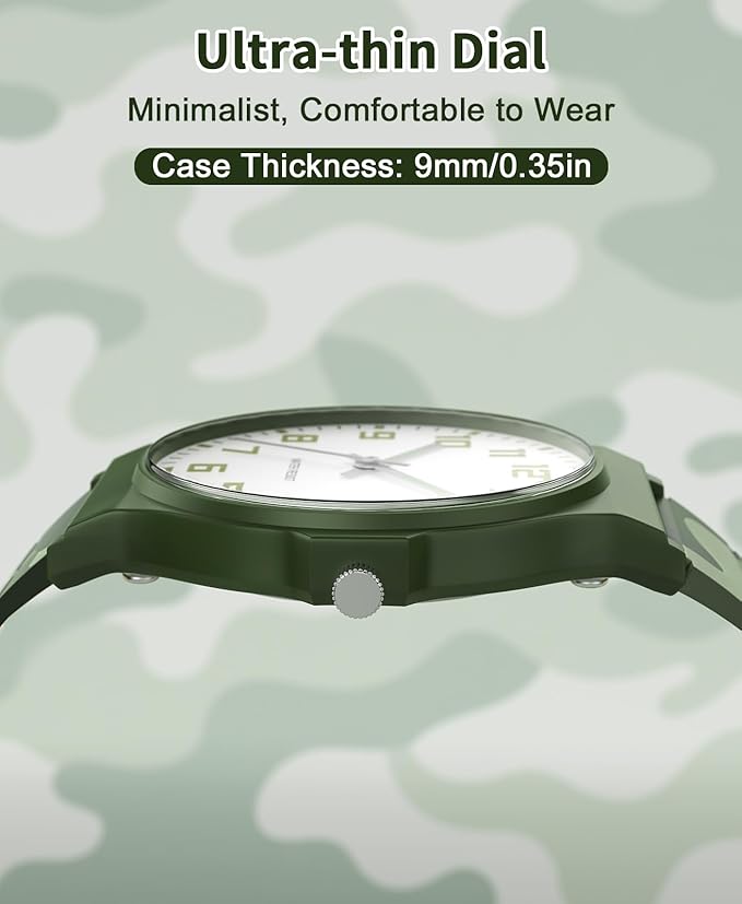 Kids Analog Watch Boys Girls, 30M Waterproof, Sports Watch for Boys, Easy to Read Children's Thin Dial Wrist Watches with Soft Band, for Ages 5-15 Kids Great Birthday Gifts Christmas Day-BubblyBeeBaby