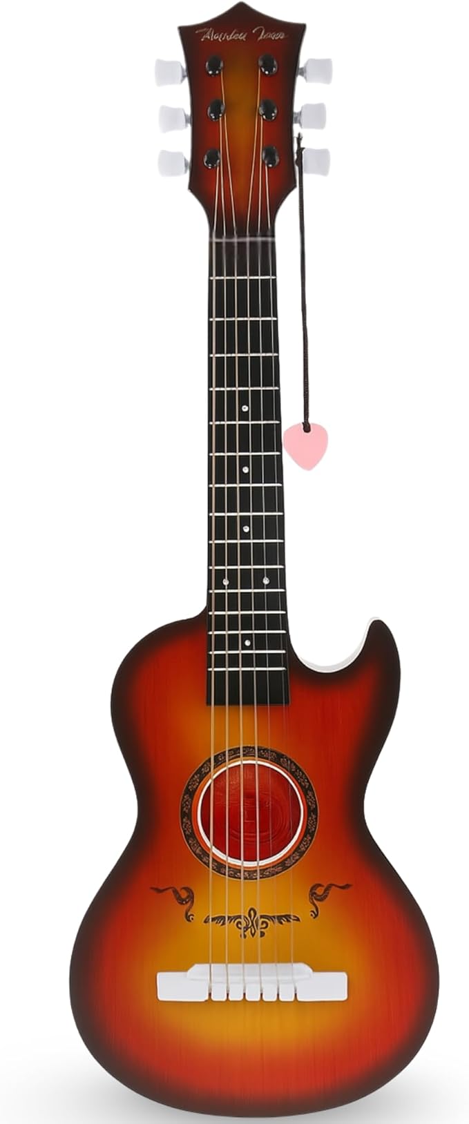 23" Acoustic Guitar, Kids 6 String Toy Guitar - Realistic Steel Strings - Beginner Practice First Musical Instrument for Children, Toddlers (Cherry Sunburst)-BubblyBeeBaby