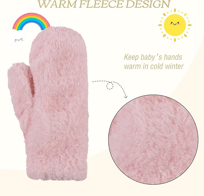 PESAAT Baby Girl Mittens Fleece Toddler Boy Mittens Warm Kids Winter Gloves Unisex Cold Weather Baby Gloves-BubblyBeeBaby