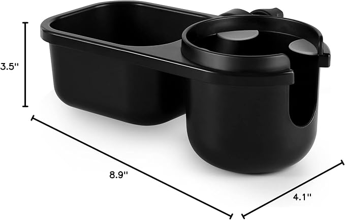 Accmor Stroller Cup Holder with Tray, Universal Cup Holder, Bike Bottle Holder, 360° Rotatable Large Caliber Drinks Holder for Stroller, Bike, Wheelchair, Walker-BubblyBeeBaby