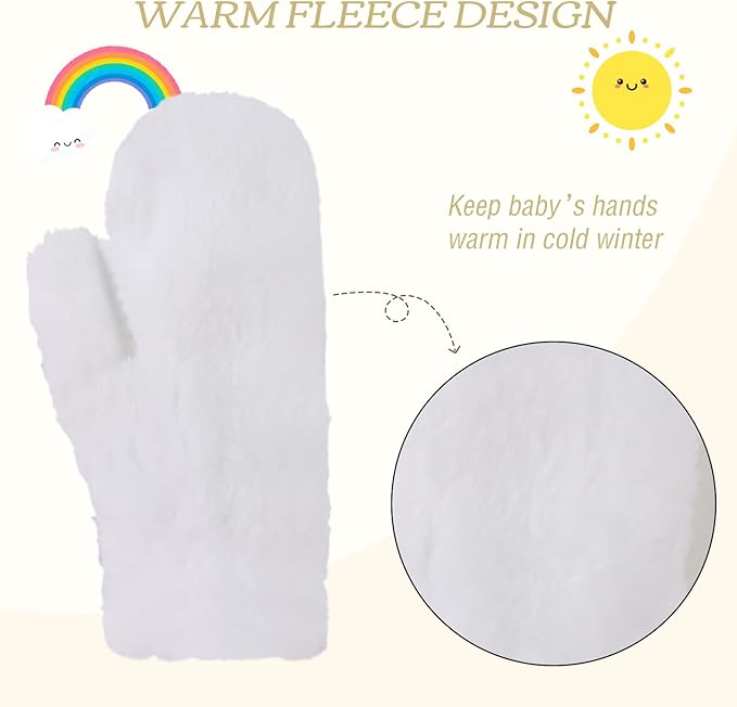 PESAAT Baby Girl Mittens Fleece Toddler Boy Mittens Warm Kids Winter Gloves Unisex Cold Weather Baby Gloves-BubblyBeeBaby