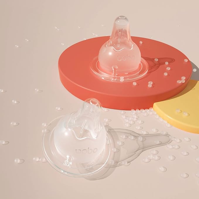 YOHKOH Natural Glass Baby Bottle with Natural Response Nipple, Newborn Anti-Colic Baby Bottles, Wide Neck Mushroom Cap Baby Bottle, Clear (8.8oz (Pack of 4), Multicolour)-BubblyBeeBaby