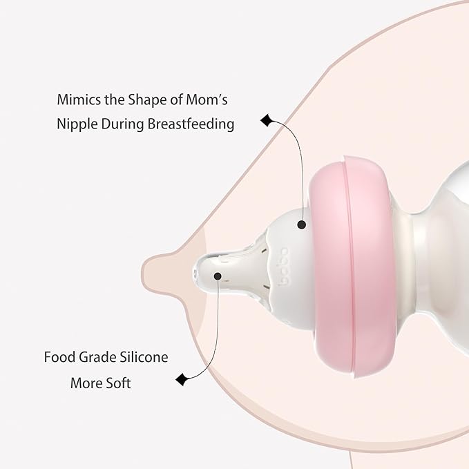 YOHKOH Newborn Glass Baby Bottles with Slow Flow Nipple for 0+ Months, Wide Neck Feeding Bottle, 2.7oz/80ml (Red, 2.7oz (Pack of 4))-BubblyBeeBaby