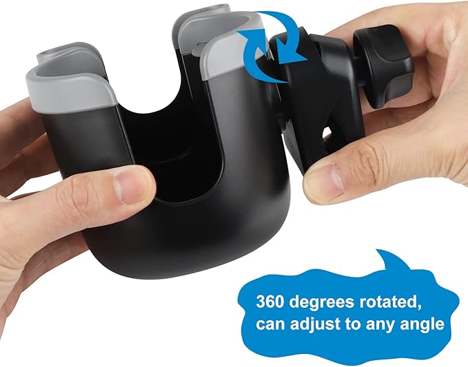 Accmor Stroller Cup Holder with Phone Holder, Bike Cup Holder, Universal Cup Holder for Uppababy Nuna Doona Strollers, 2-in-1 Cup Phone Holder for Stroller, Bike, Wheelchair, Walker, Scooter-BubblyBeeBaby
