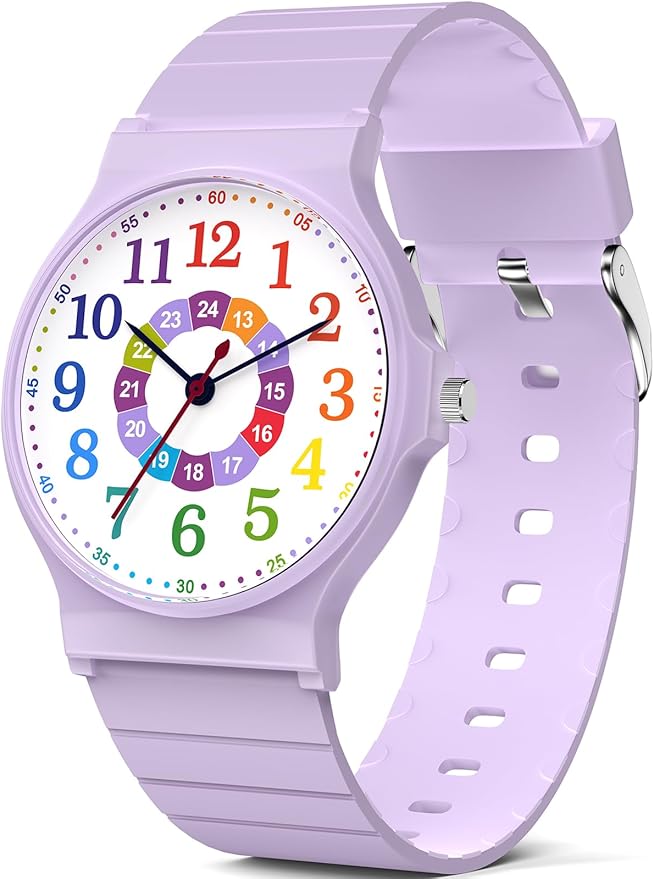 Kids Analog Watch Boys Girls, 30M Waterproof, Sports Watch for Boys, Easy to Read Children's Thin Dial Wrist Watches with Soft Band, for Ages 5-15 Kids Great Birthday Gifts Christmas Day-BubblyBeeBaby