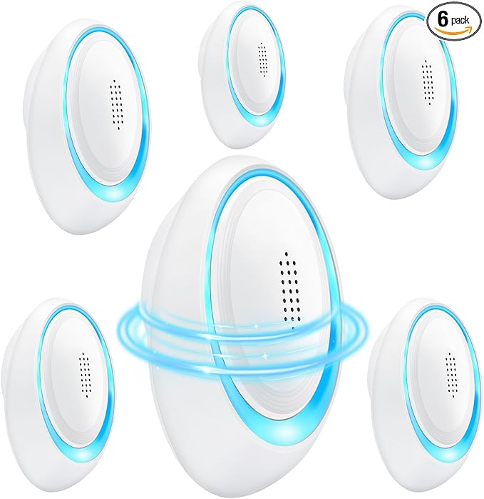 2025 Upgraded Spider Repellent Indoor, 6 Pack Ultrasonic Pest Repeller, Roach Repellent Plug, Roach Repellent Plug for Roach, Rodent, Mouse, Mosquito, Mice, Ant, Bugs Electronic Plug-in Pest Control-BubblyBeeBaby
