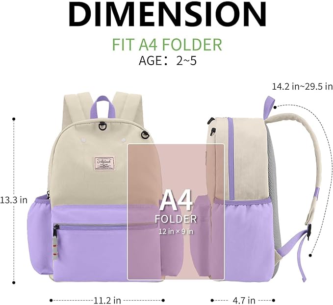 Kids Backpack for Girls: Girls Backpack 6-10 - Kindergarten Elementary School Bookbag for Girl-BubblyBeeBaby