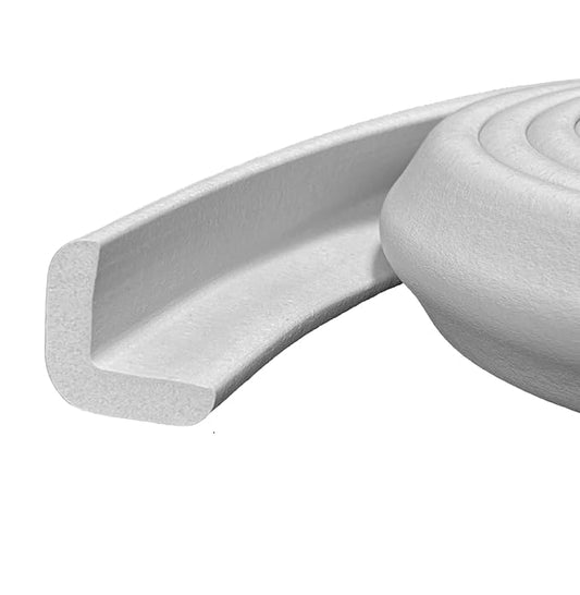 Kidkusion Baby Proof Edge Guards for Safety | Made in The USA | 48 Feet | Soft Gray | Edge Protectors for Furniture, Tables, Fireplaces | Heavy Duty Tape Included-BubblyBeeBaby
