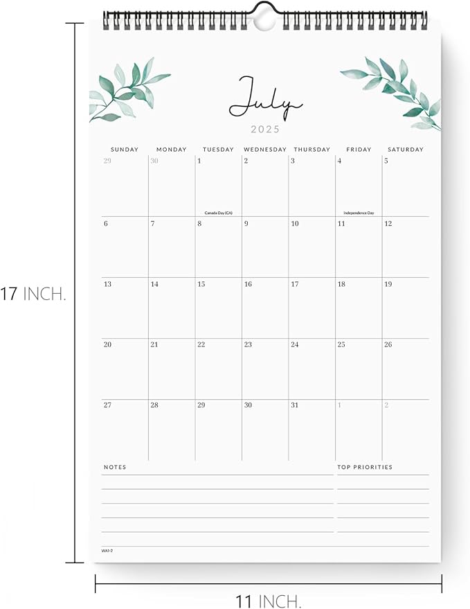 Jotsome Wall Calendar 2025-2026, Large Academic Monthly Calendar From July 2025 to December 2026 11"x17", Aesthetic Wall Decoration in Home and Office for Easy Organizing-BubblyBeeBaby