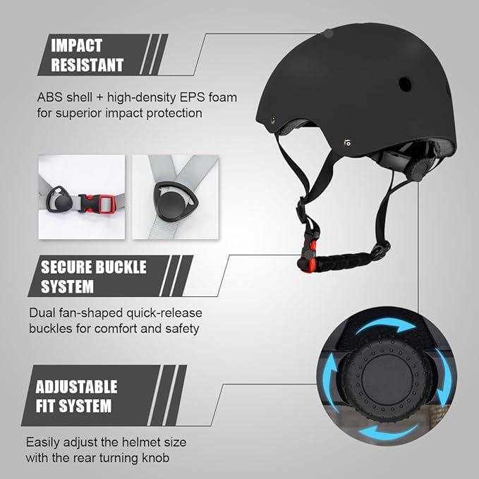 Kids Bike Helmet and Pads Set for Ages 2–14, CPSC Certified Adjustable Helmet with Knee Elbow Wrist Guards, for Skateboard, Scooter, Skating, Rollerblading, Multi-Sport Protective Gear-BubblyBeeBaby