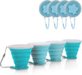 JBER Silicone Collapsible Travel Cup, 4 Pack Silicone Folding Camping Cup with Lids Expandable Drinking Cup Set BPA Free Reusable Portable Graduated for Outdoor Hiking Travel