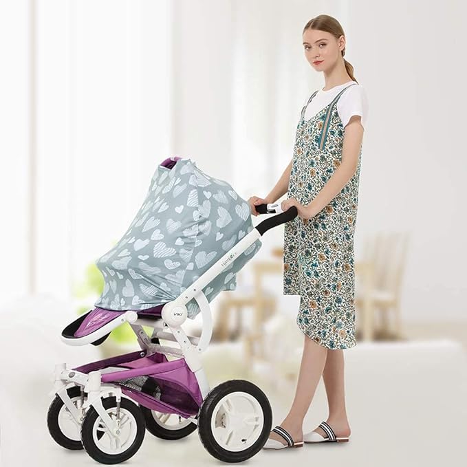 Yoofoss Nursing Cover Breastfeeding Scarf - Baby Car Seat Covers, Infant Stroller Cover, Strechy Carseat Canopy for Boys and Girls-BubblyBeeBaby