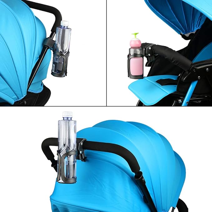 Accmor Stroller Cup Holder, Universal Cup Holder for Uppababy, Nuna, Doona Strollers, 360 ° Rotatable Bottle Holder for Stroller, Bike, Wheelchair, Walker, Scooter-BubblyBeeBaby