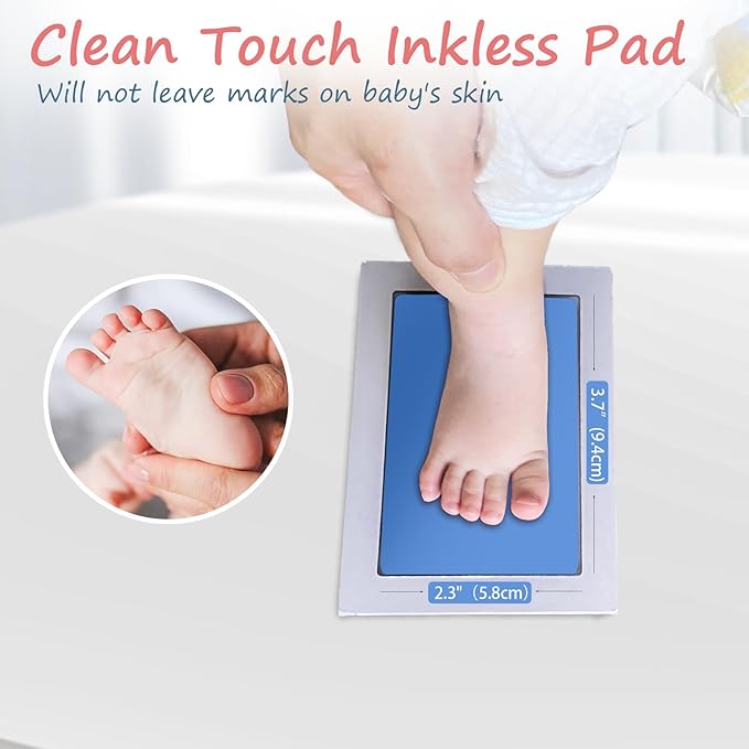 Inkless Baby Hand and Footprint Kit,Clean Touch Ink Pad for Baby Footprint Kit,No Mess Dog Paw Print Kit,DIY Footprint Ink for Baby Keepsake Gifts for Boys and Girls-BubblyBeeBaby