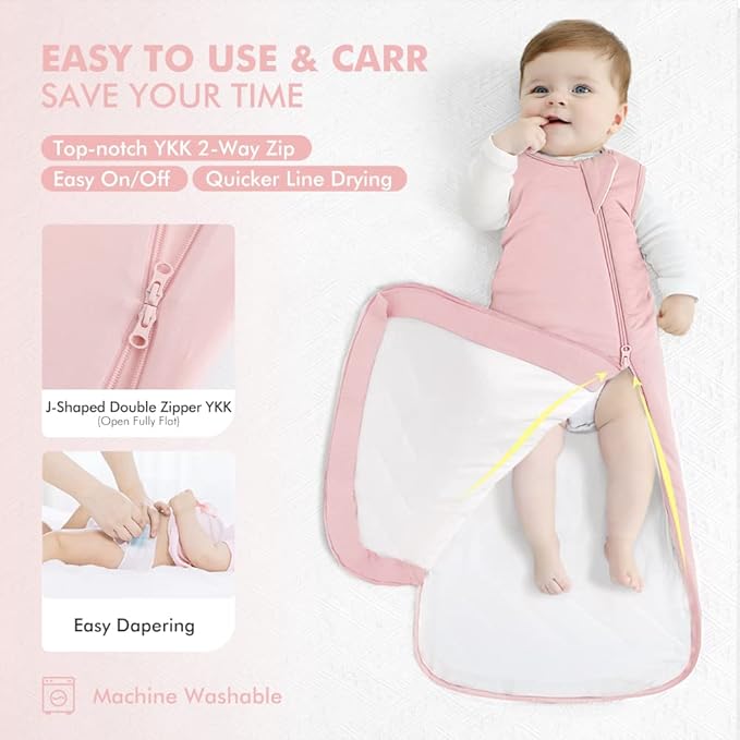 HAPIU Unisex Rayon Made from Bamboo Baby Sleep Sack TOG 1.0, 2-Way Zipper YKK, Wearable Blanket Baby-BubblyBeeBaby