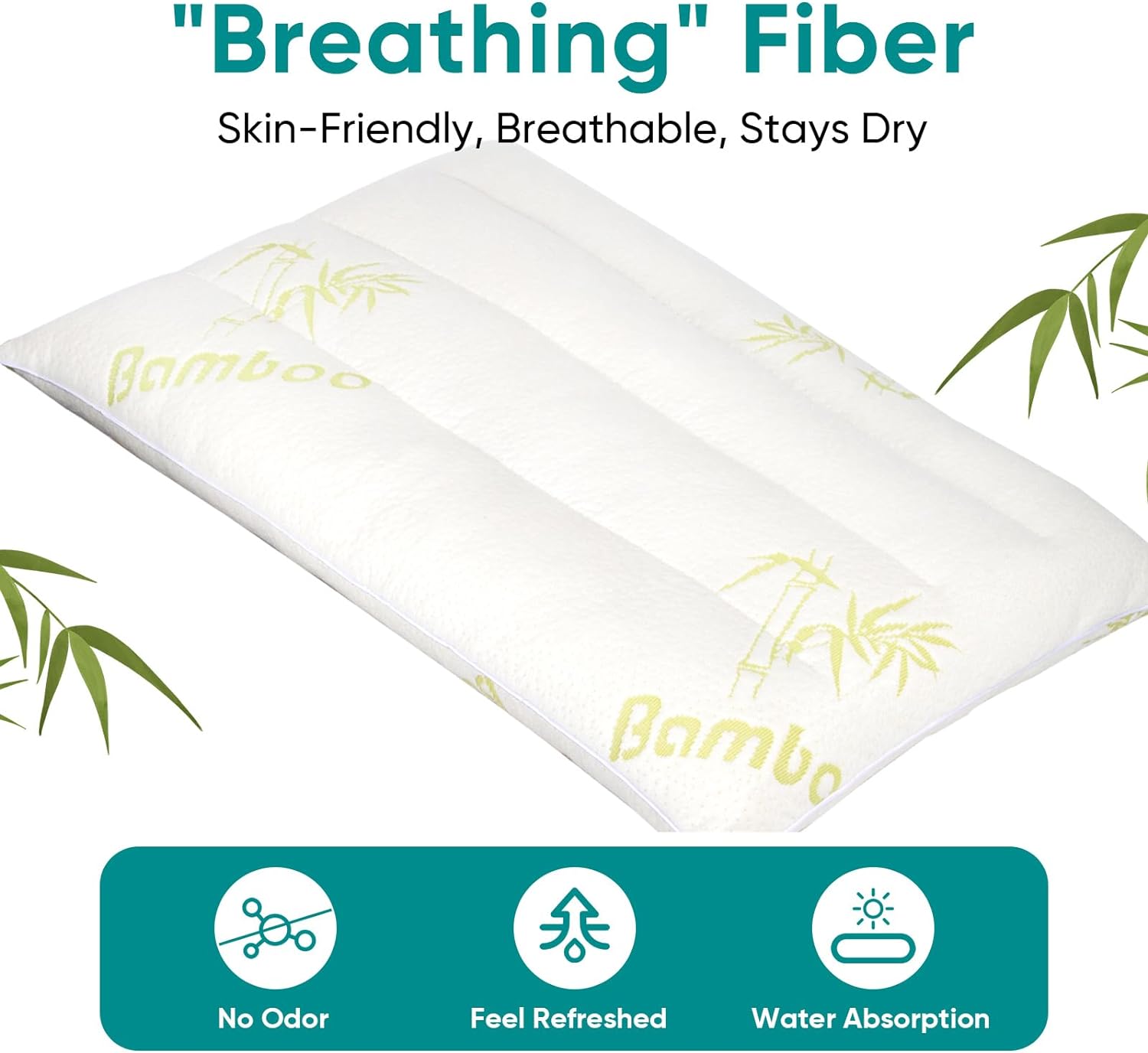 MINUPWELL 2 Packs Ultra Thin Pillows, Flat Pillows for Sleeping Thin, 7D High Support 2.5 inch Height Slim Bed Pillows for Stomach Sleeper, Standard Size -18x26 in - Rayon Derived from Bamboo