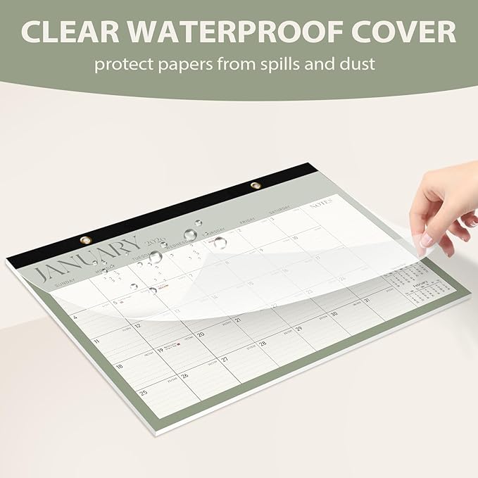 2026 Desk Calendar, Large Desktop/Wall Monthly Calendar (Jan. 2026 - Jun. 2027) 17'' x 12'' School Year Desk Planner for Teacher Family Office Supplies-BubblyBeeBaby