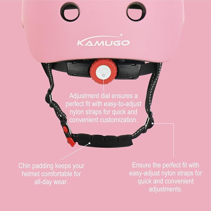 KAMUGO Kids Bike Helmet Set, Toddler Helmet for Ages 2-8 Boys Girls with Sports Protective Gear Set Knee Elbow Wrist Pads for Skateboard Cycling Scooter Rollerblading-BubblyBeeBaby
