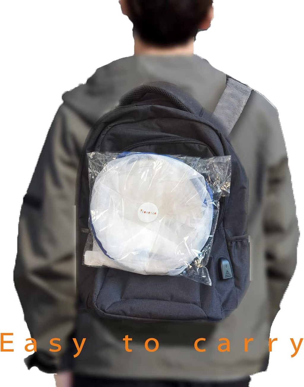 CMINGJ Portable Mosquito Head Net Foldable Pop-Up Travel Essentials Mosquito Net for Bed Free Installation-Large Size Suitable for Bedroom, Camping, nap (Large)