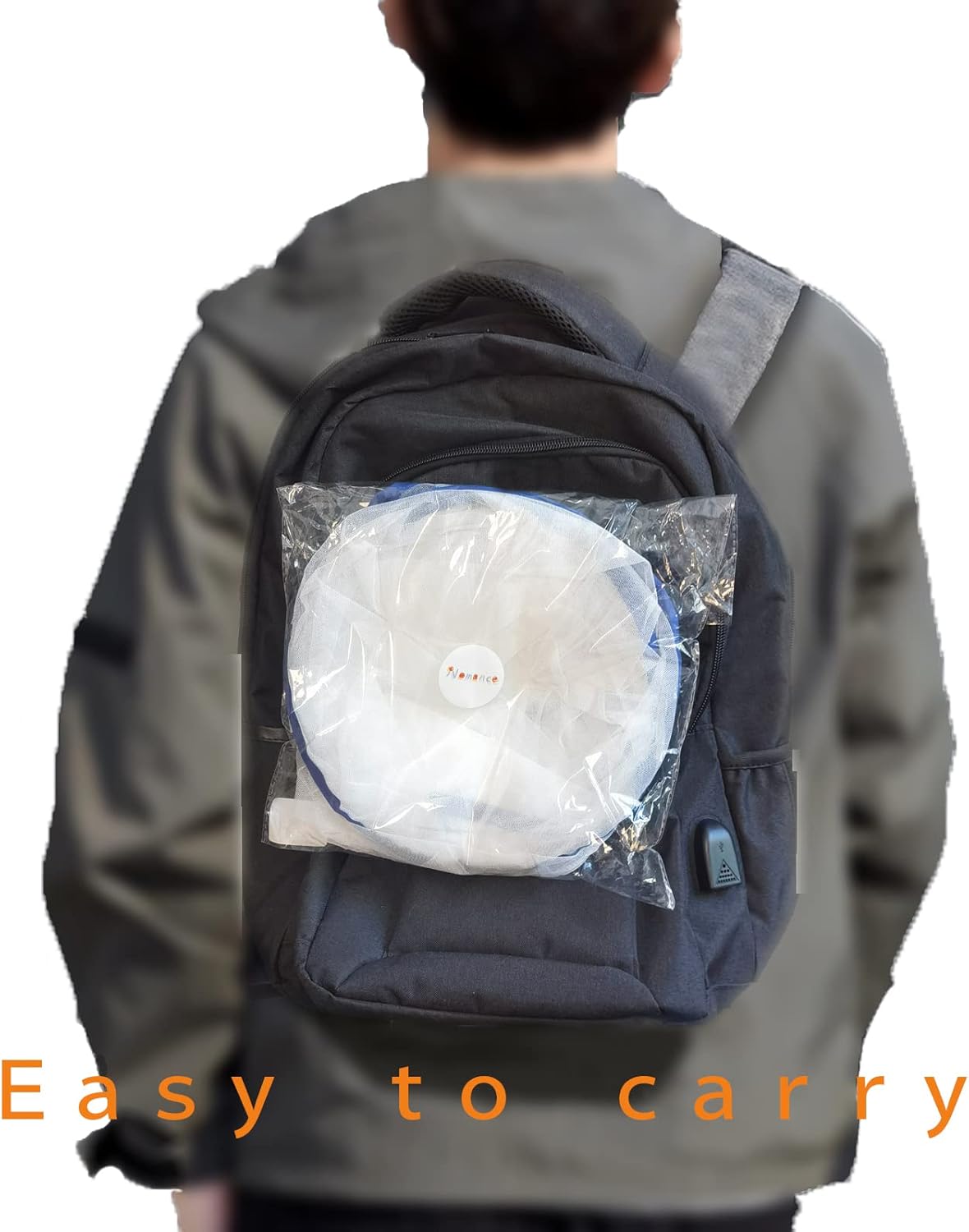 CMINGJ Portable Mosquito Head Net Foldable Pop-Up Travel Essentials Mosquito Net for Bed Free Installation-Large Size Suitable for Bedroom, Camping, nap (Large)