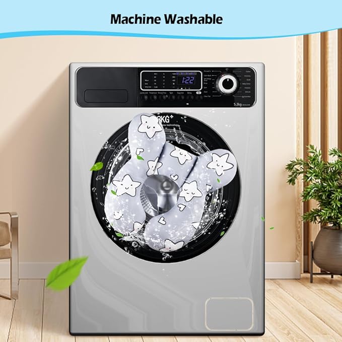 KAKIBLIN Baby Neck Pillow,Upgraded Baby Support Pillow, Head Pillow,Travel Pillow for Car Seat,Pushchair,Travel (Star)-BubblyBeeBaby