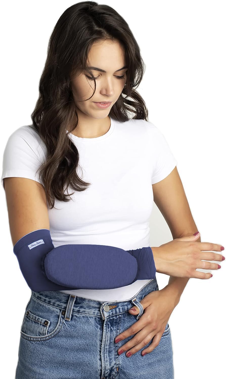 Arm Pillow, Portable Travel Memory Foam Pillow, Ultra Slim and Comfortable (Blue)