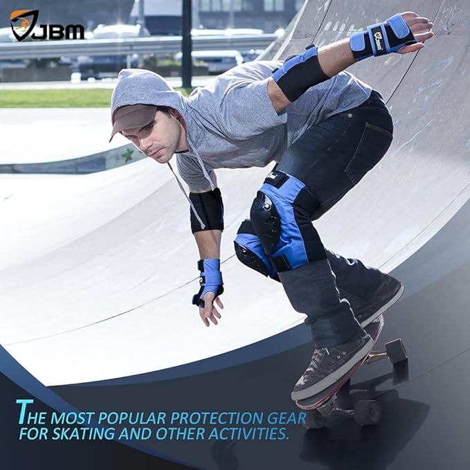 JBM Adult & Kids Knee Pads Elbow Pads and Wrist Guards for Inline Skating, Roller Skating, Skateboarding, Scootering-BubblyBeeBaby