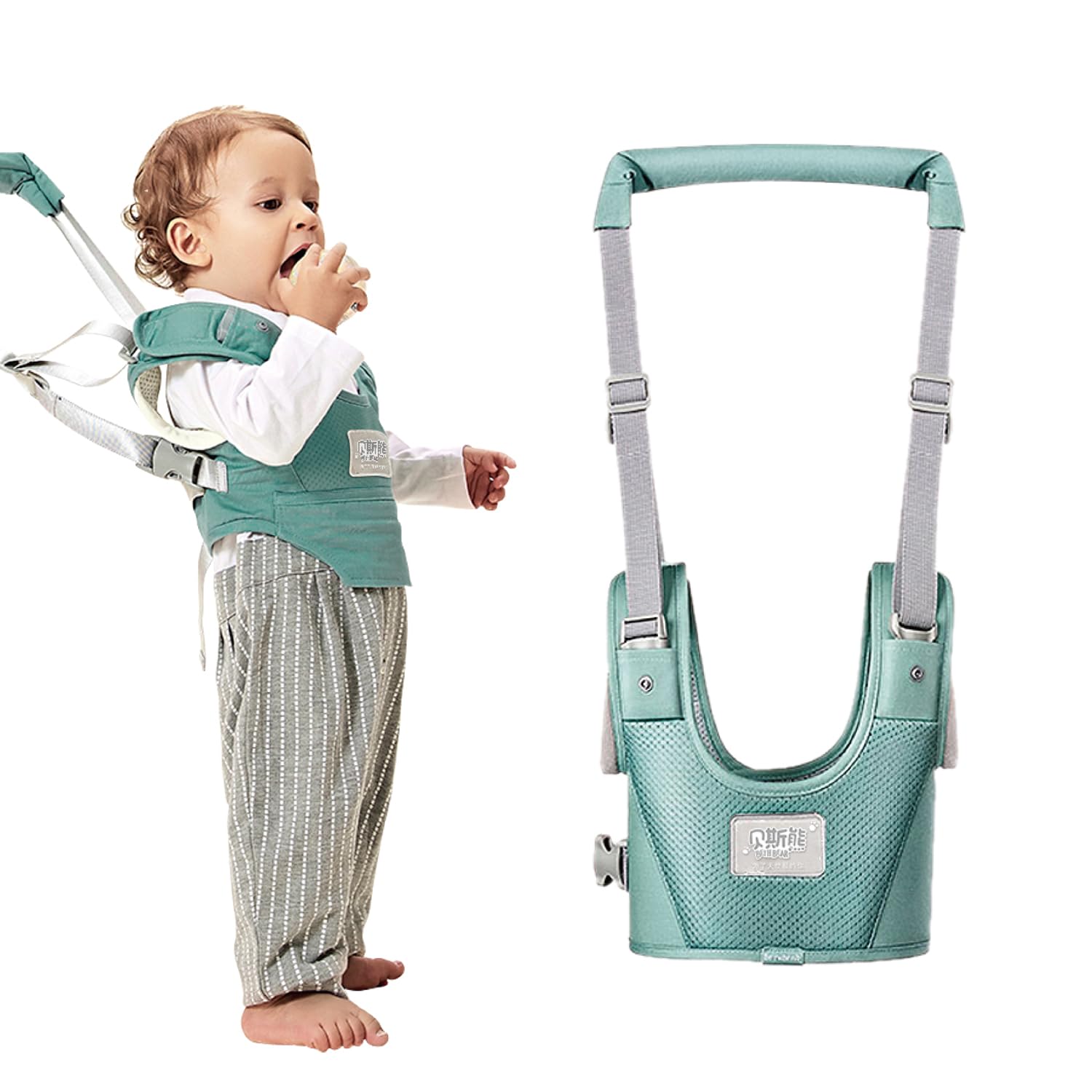 Baby Walking Harness-Handheld Assistant Belt- Toddler Infant Walking Aid for Trainer & Support 7-24 Month Old (summer-Green-1817)